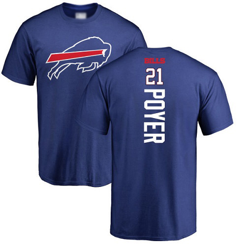 Men NFL Buffalo Bills #21 Jordan Poyer Royal Blue Backer T Shirt